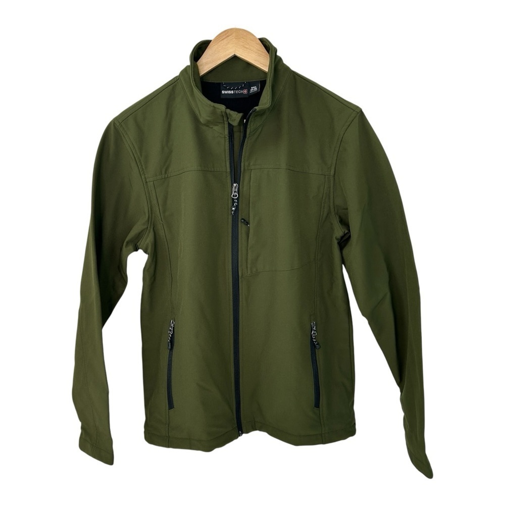 Swiss‎ Tech Jacket Men's Fleece Olive Green Full Zip Size S